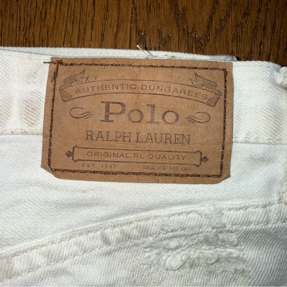 Polo Ralph Lauren Sullivan Slim Straight Jean in White Destroyed 29 x 32 - Picture 4 of 13